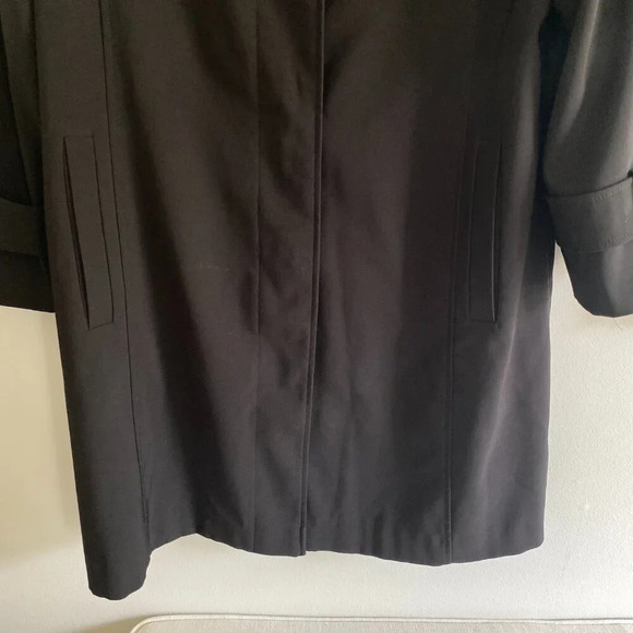 JONES New York Black Dressy  Lined Trench Coat Size 16 - Picture 5 of 15